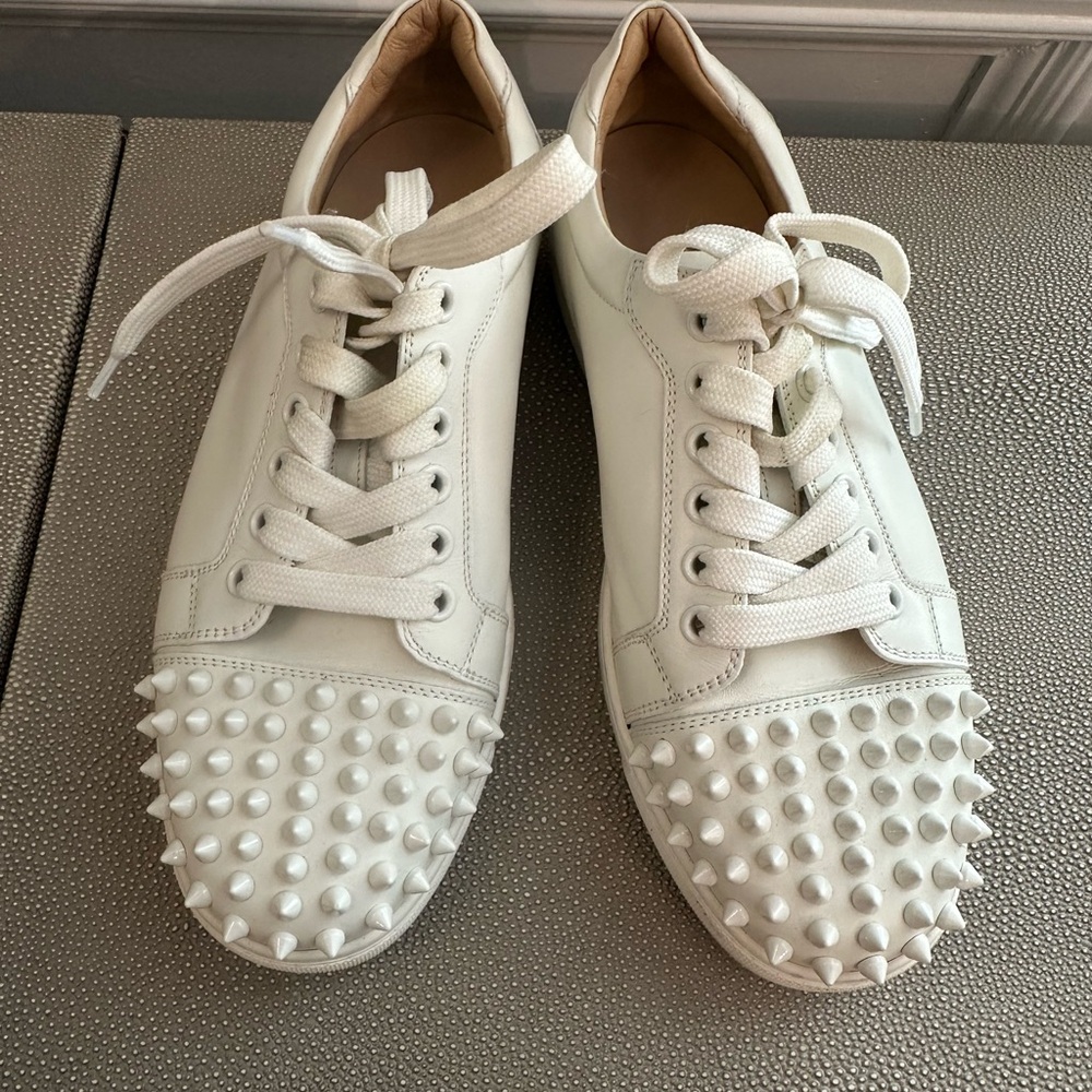 Christian Louboutin white Leather sneaker with studs
